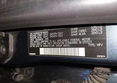 2011 Volvo Xc60 T6/T6 R-Design from USA, damaged, VIN YV4902DZ7B2168945